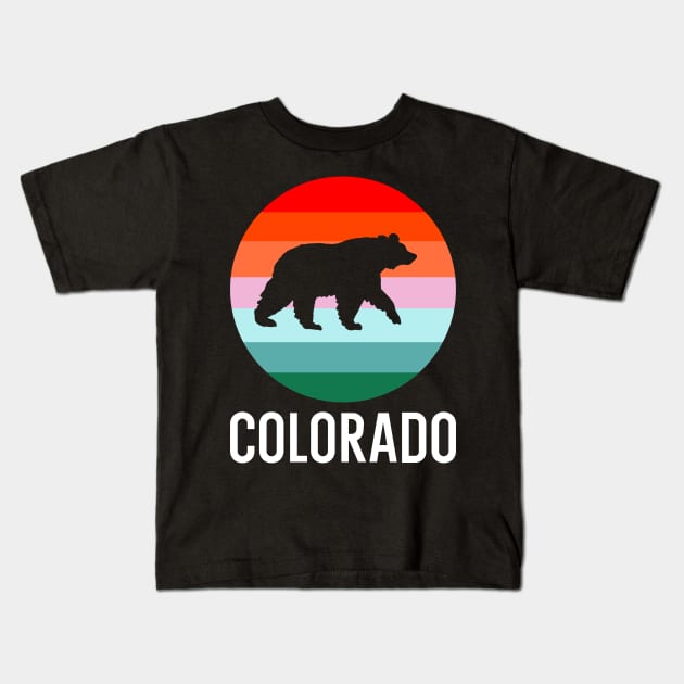 Colorado State love Bear Camping Hiking Adventure Trend Gift Kids T-Shirt by shamyin